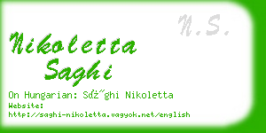 nikoletta saghi business card
